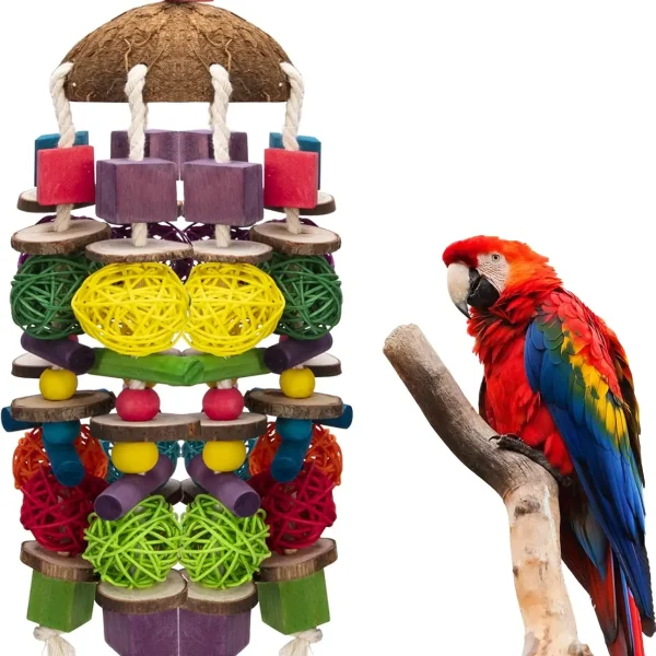 Multicolored Large Wooden Blocks For Large Birds