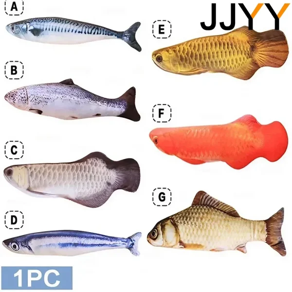 1 PC Plush 3D Soft Fish Shape Pillow, Pet Toy