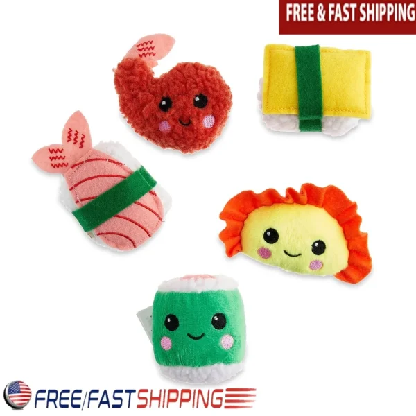Cat Toy Bento Box Sushi Set Soft Stuffed Toys with Catnip