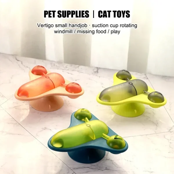 Rotating Flying Cat  Small Aircraft Food Leakage Cat Toy